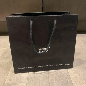Montblanc Black Paper Shopping Gift Bag 9.75"